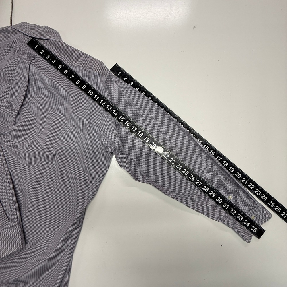 Ralph Lauren Dress Shirt Mens 16 Large Blue White Tan Yarmouth Plaid Long Sleeve - Picture 6 of 7